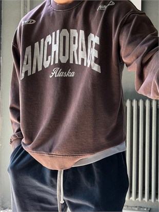 Oversize Bisiklet Yaka Sweat
