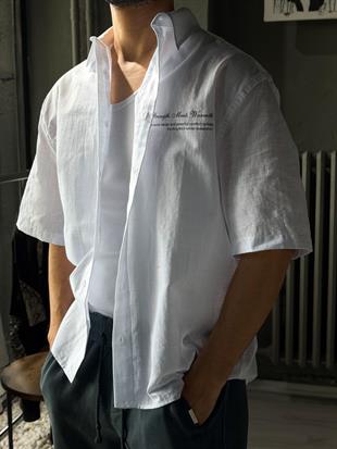 Oversize Detaylı Kısa Kollu Gömlek