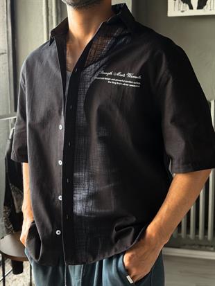 Oversize Detaylı Kısa Kollu Gömlek