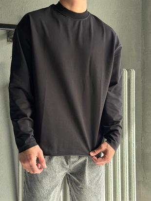 oversize iki iplik uzun kol 