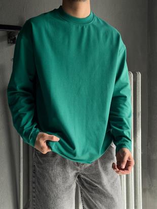 oversize iki iplik uzun kol 