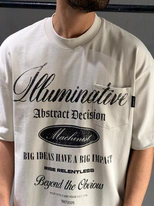 oversize nakışlı ve baskı detaylı tişort 