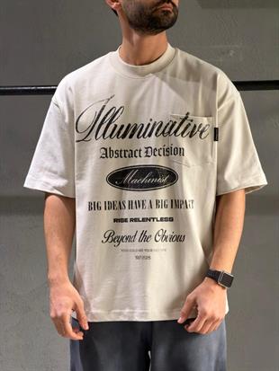 oversize nakışlı ve baskı detaylı tişort 