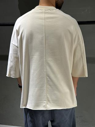 oversize nakışlı ve baskı detaylı tişort 