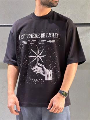 oversize nakışlı ve baskı detaylı tişort 