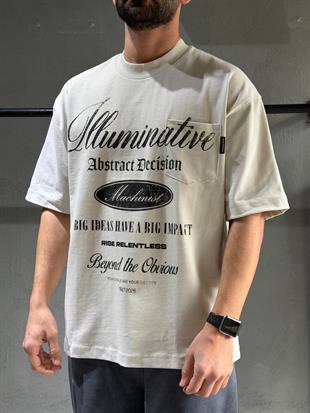 oversize nakışlı ve baskı detaylı tişort 