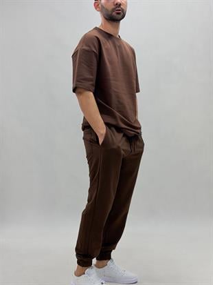 Oversize paça lastikli iki iplik takım