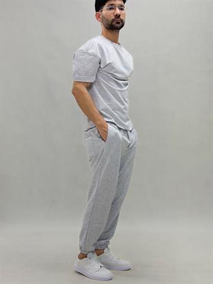 Oversize paça lastikli iki iplik takım