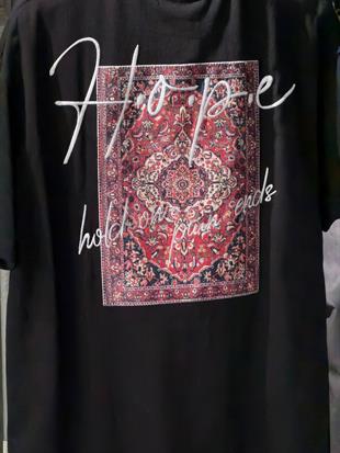 oversize punch print baskı ve nakış detaylı oversize t shirt