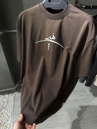 oversize punch print baskı ve nakış detaylı oversize t shirt