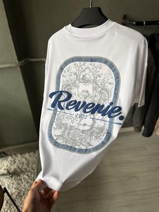 oversize punch print baskı ve nakış detaylı oversize t shirt