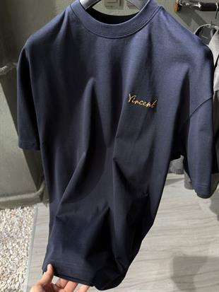 oversize punch print baskı ve nakış detaylı oversize t shirt