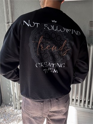 Oversize Şardonlu Bisiklet Yaka Sweat