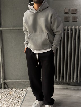 Oversize Şardonlu Hoodie