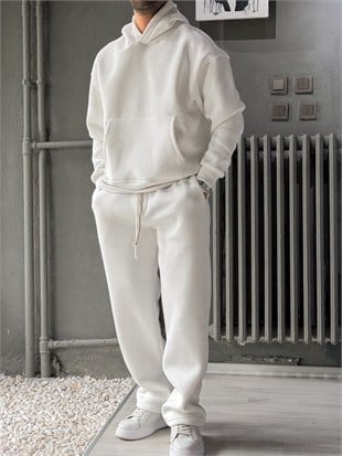 Oversize Şardonlu Hoodie