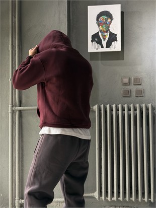 Oversize Şardonlu Hoodie
