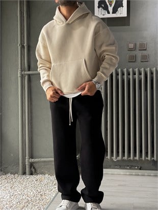 Oversize Şardonlu Hoodie