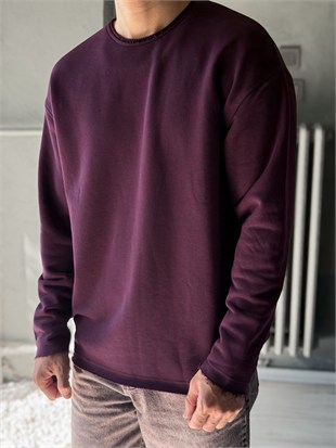 Oversize Üç İplik Şardonsuz Longsleeve