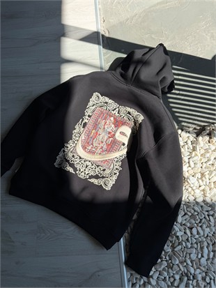 Overszie Baskılı Patch Printing Sweatshirt
