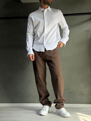 pamuk keten rahat gömlek