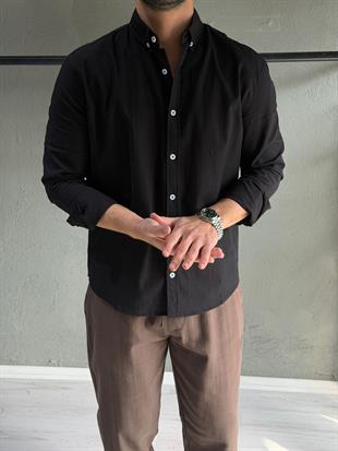 pamuk keten rahat gömlek