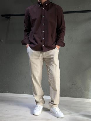 pamuk keten rahat gömlek