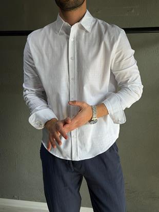 pamuk keten rahat gömlek