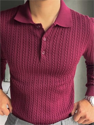 Polo Yaka Örgülü Triko 