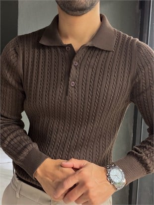 Polo Yaka Örgülü Triko 