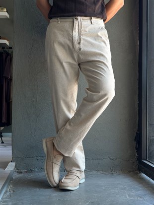 Rahat Kalıp Yazlık Keten Pantolon