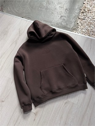 Şardonlu Oversize Nakışlı ve Baskılı Sweatshirt