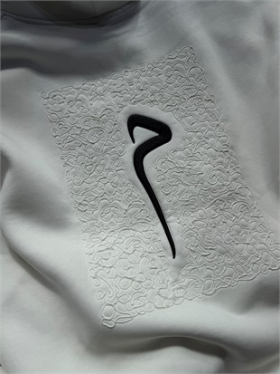 Şardonlu Oversize Nakışlı ve Baskılı Sweatshirt