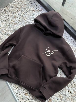 Şardonlu Oversize Nakışlı ve Baskılı Sweatshirt