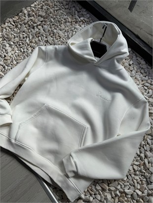 Şardonlu Oversize Nakışlı ve Baskılı Sweatshirt