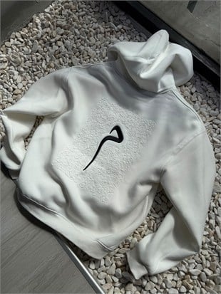 Şardonlu Oversize Nakışlı ve Baskılı Sweatshirt