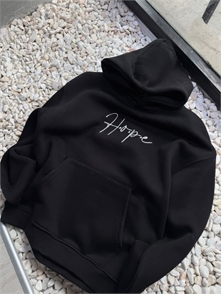 Şardonlu Oversize Nakışlı ve Baskılı Sweatshirt