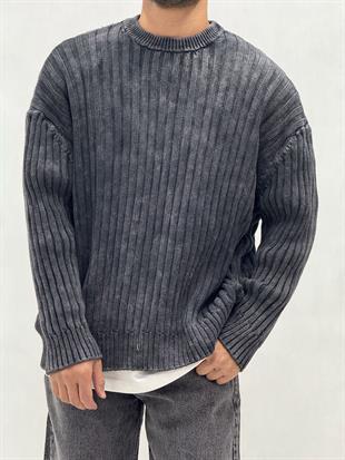 Yıkamalı Oversıze Triko Kazak