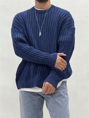 Yıkamalı Oversıze Triko Kazak