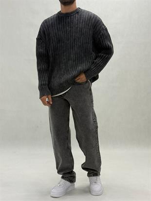 Yıkamalı Oversıze Triko Kazak