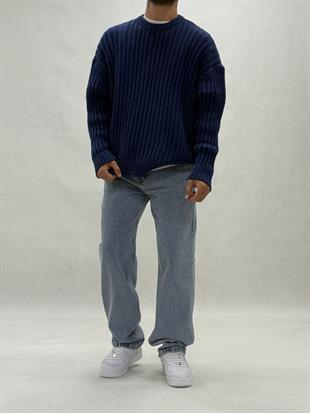 Yıkamalı Oversıze Triko Kazak