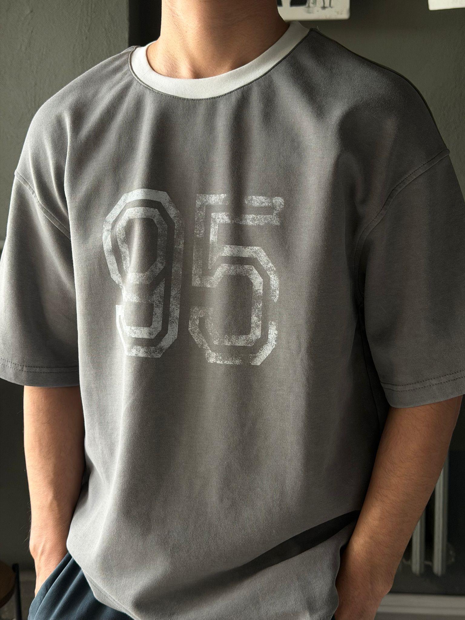 95 Baskılı Yıkamalı Oversize T-shirt