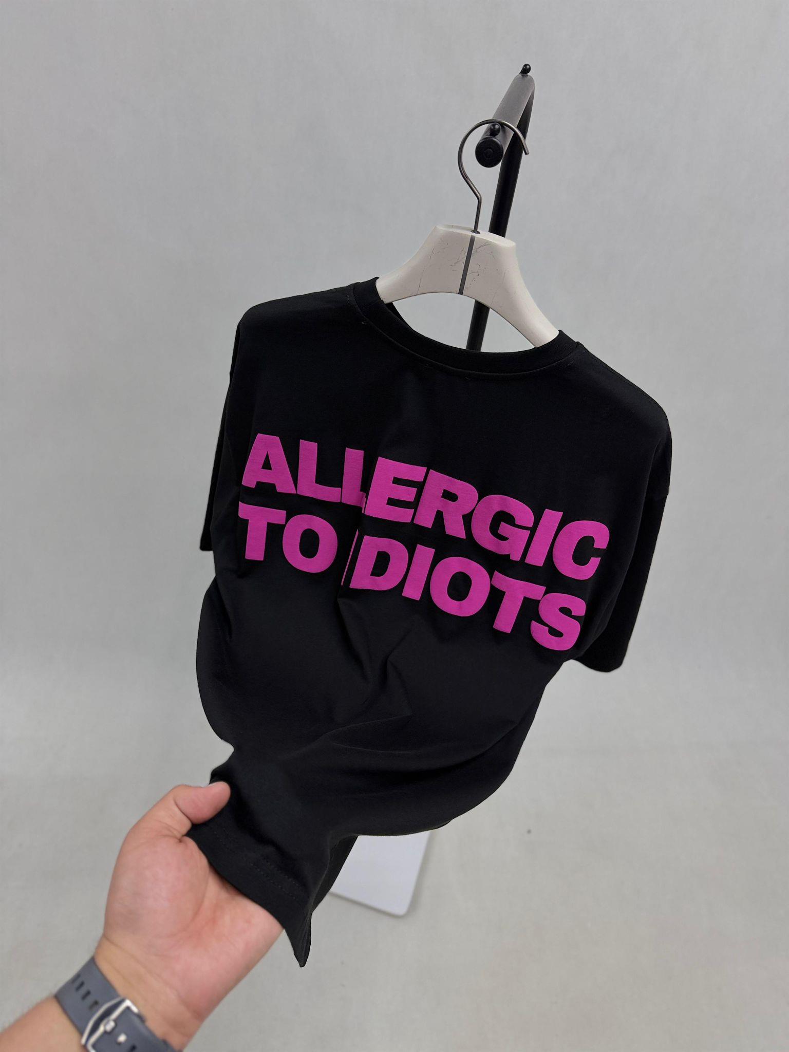 Allergic to İdiots baskılı oversize T-shirt