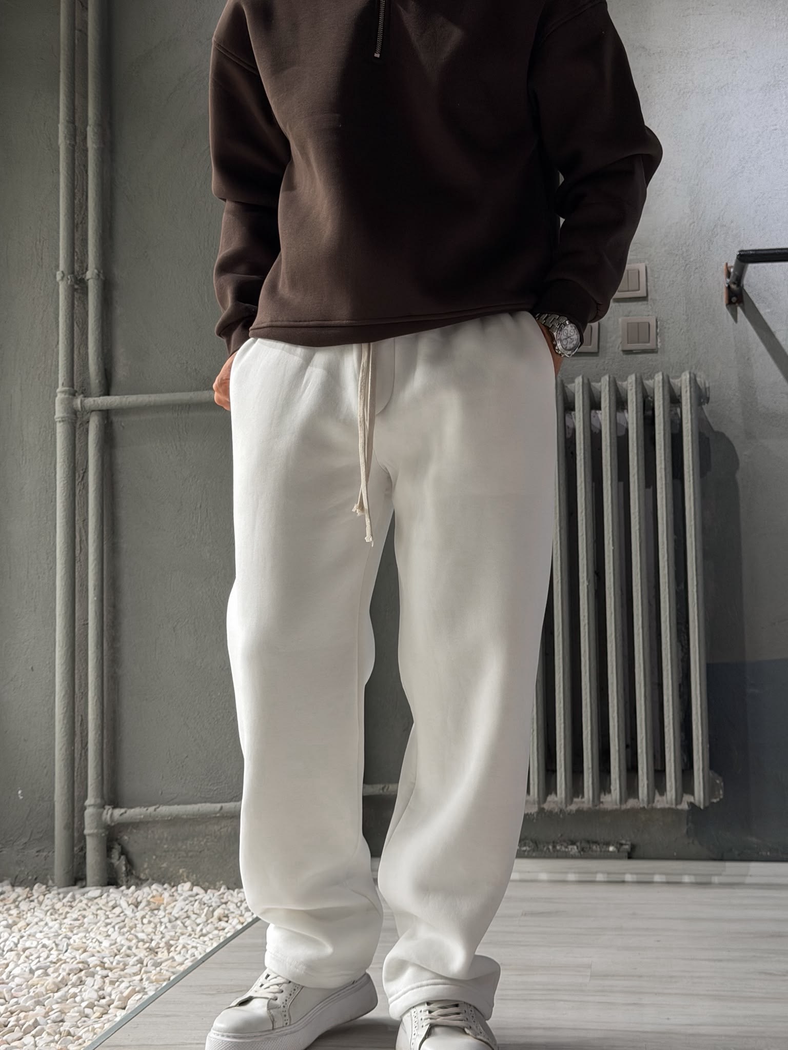 Baggy Kalıp Şardonlu Pantolon