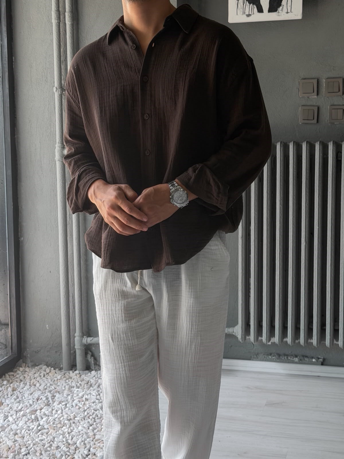 Muslim Kumaş Oversize Gömlek