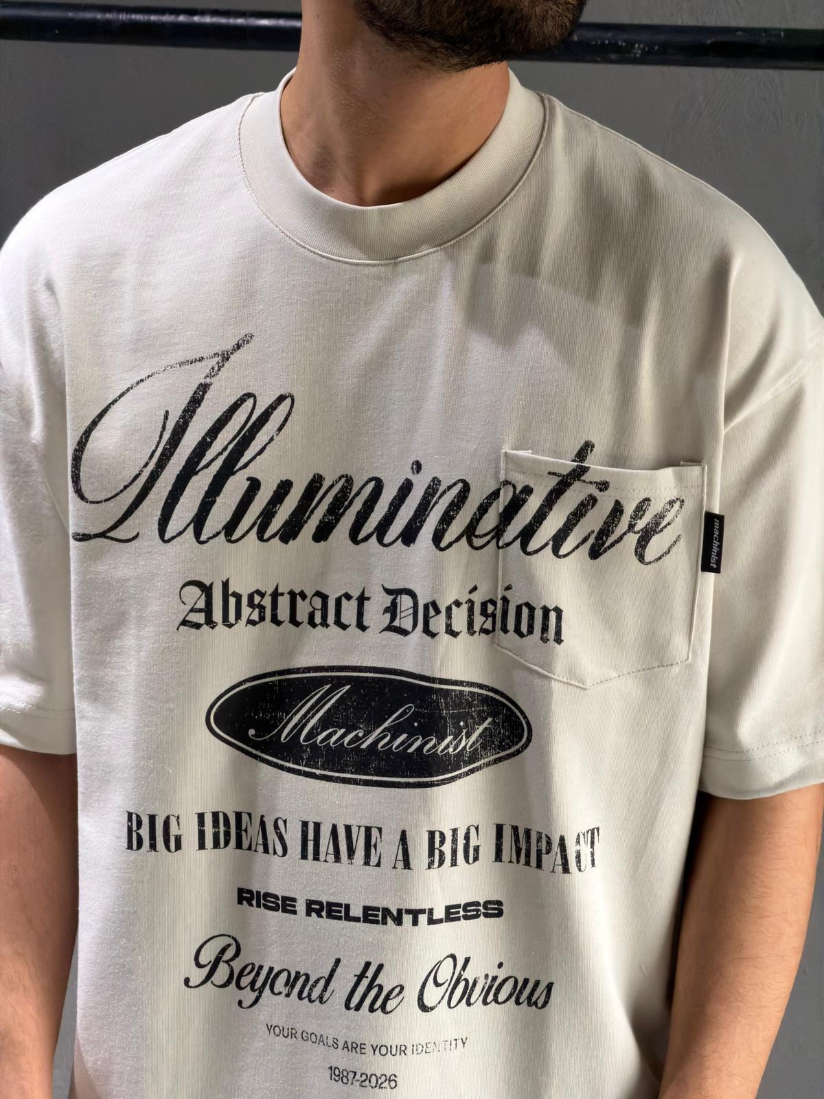 oversize nakışlı ve baskı detaylı tişort 