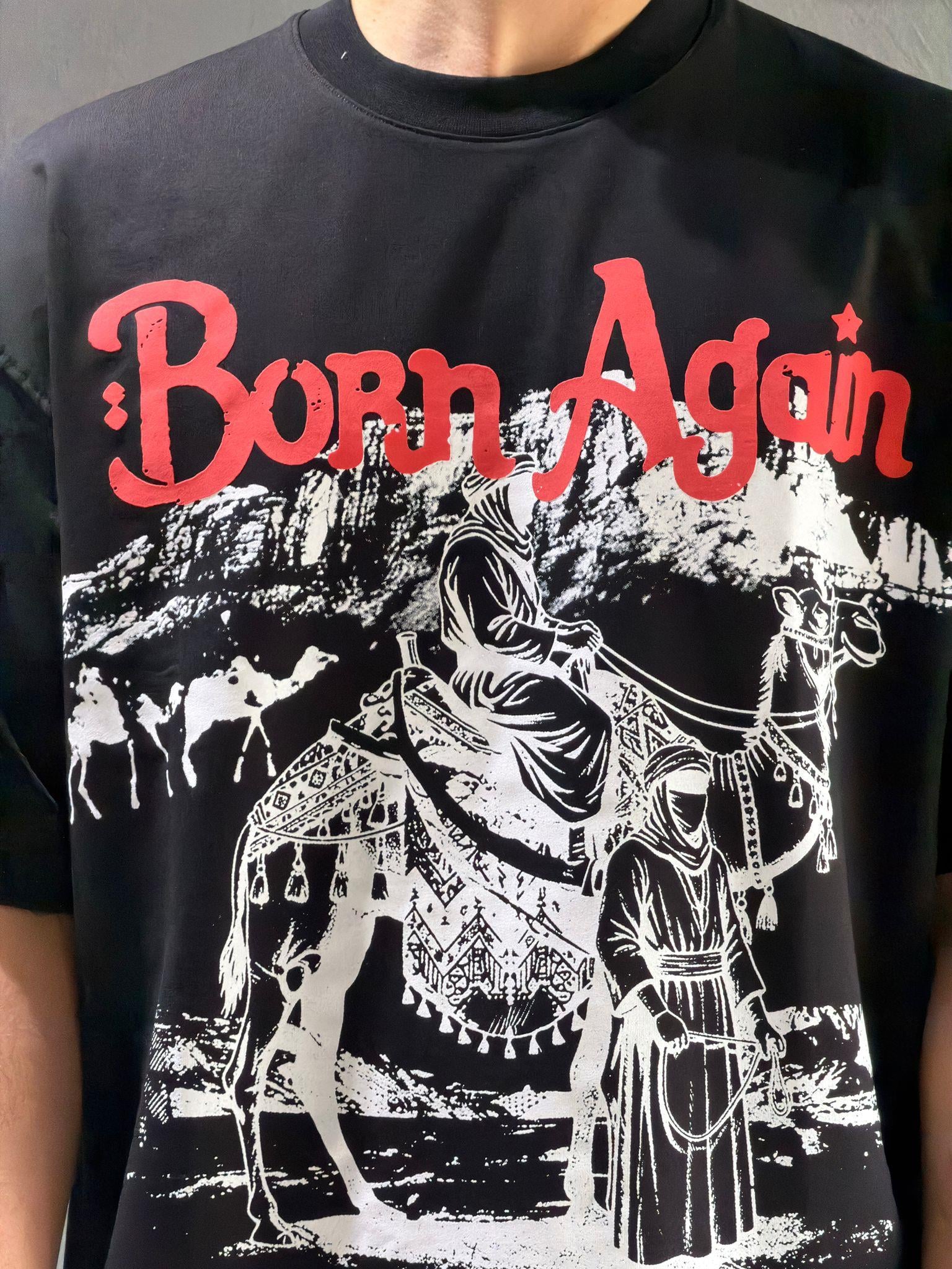 oversize nakışlı ve baskı detaylı tişort 