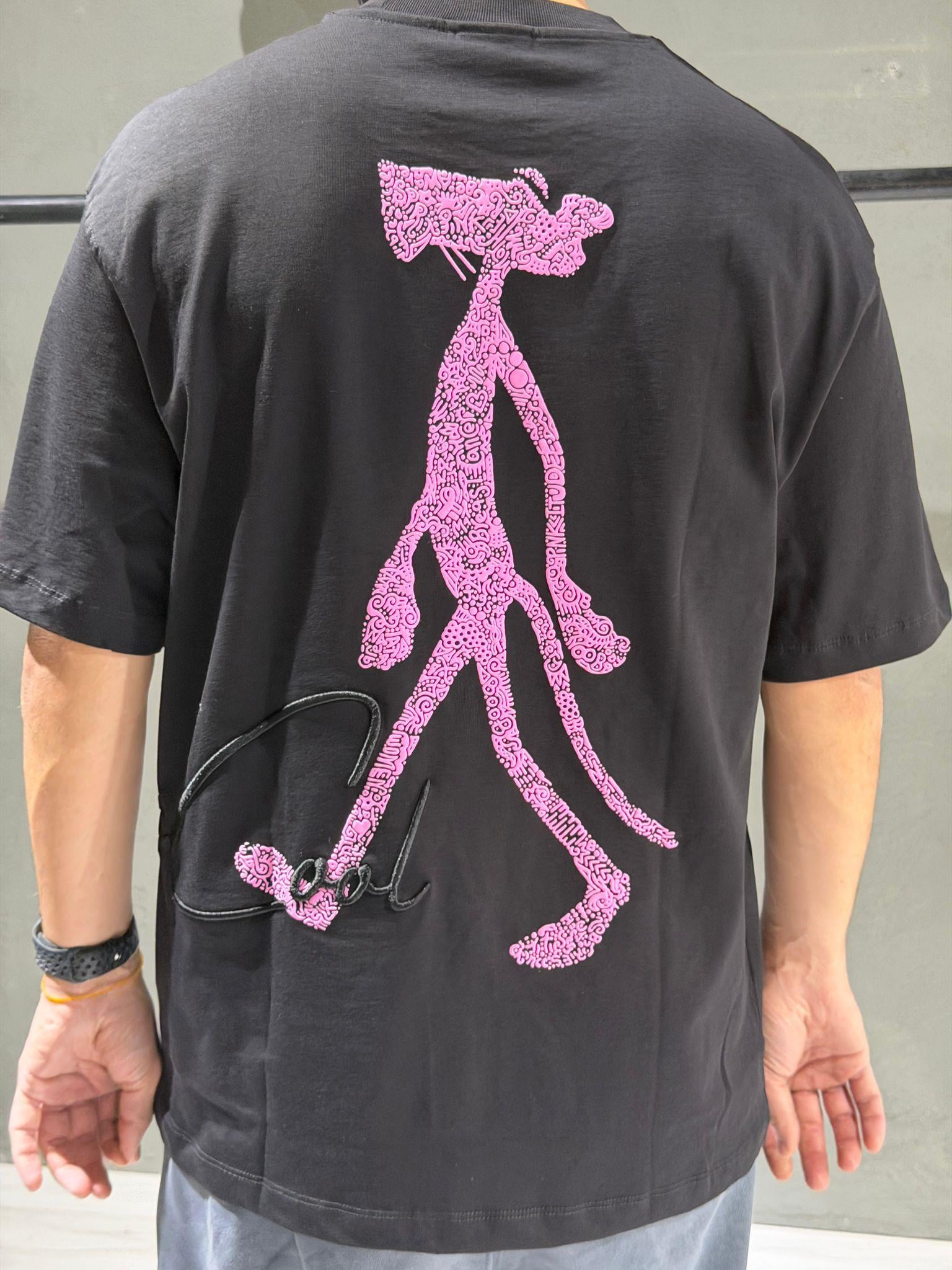 oversize panter baskılı tişort