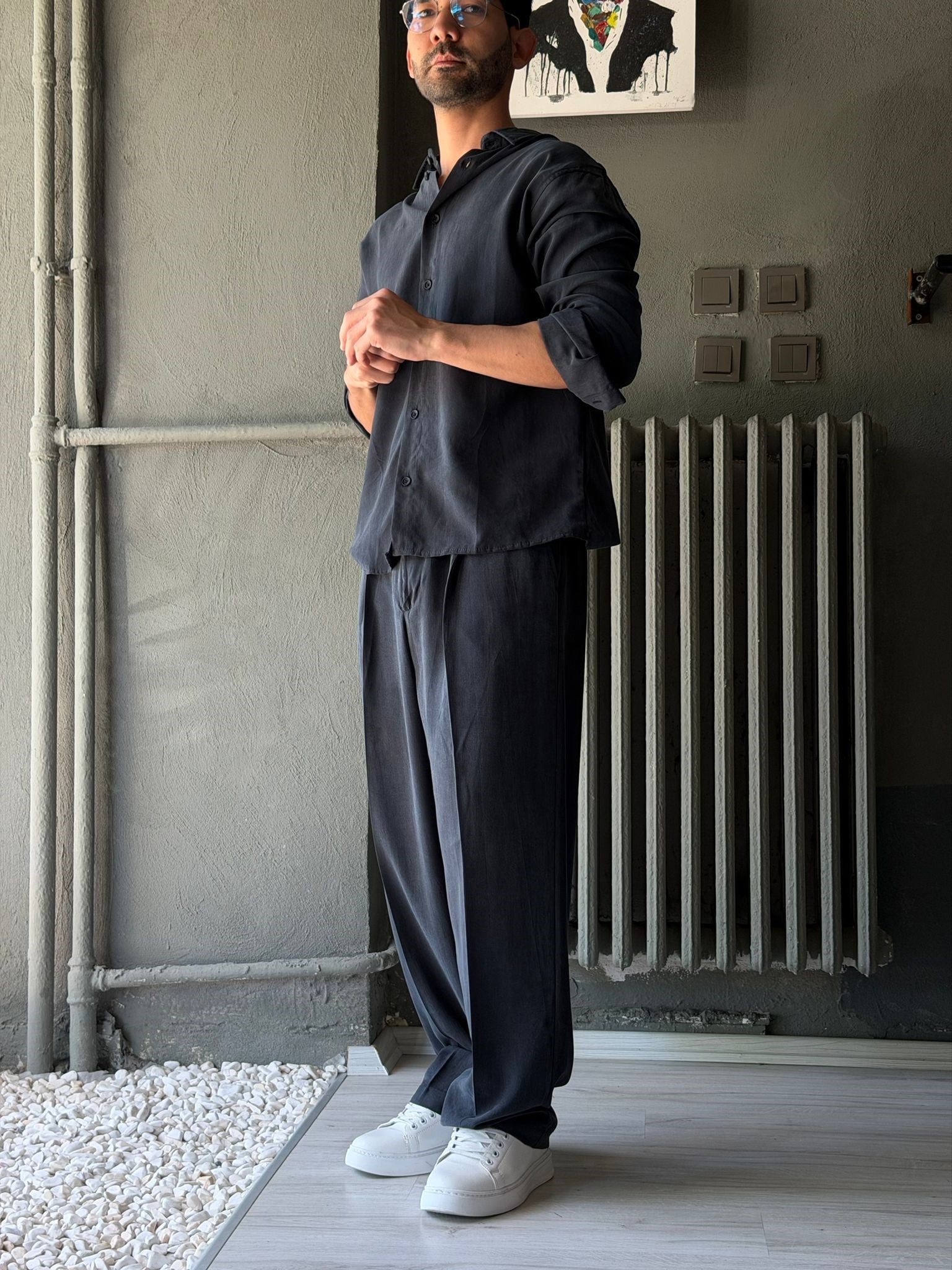 Oversize Tensel Kumaş Alt-üst Takım