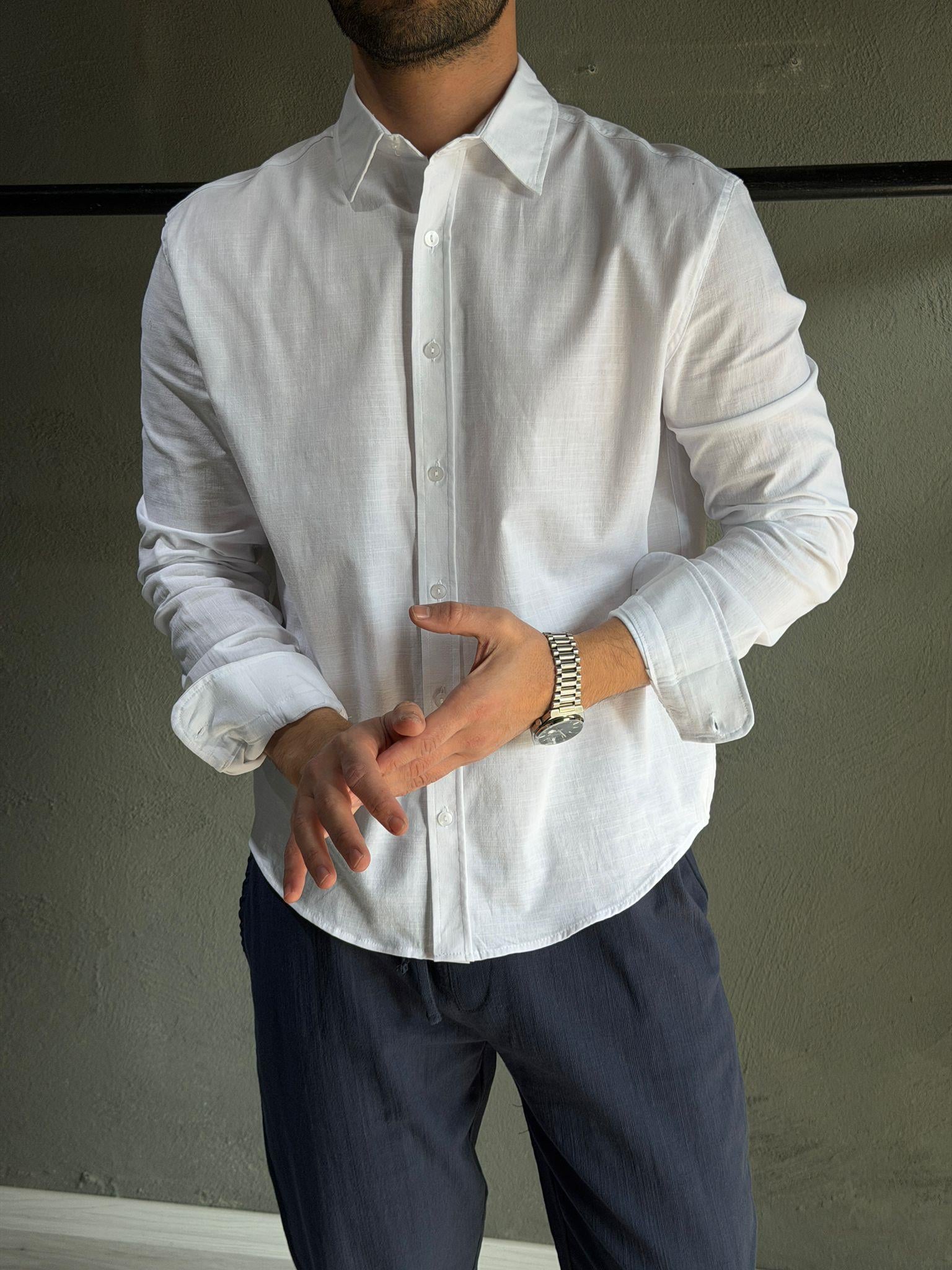 pamuk keten rahat gömlek