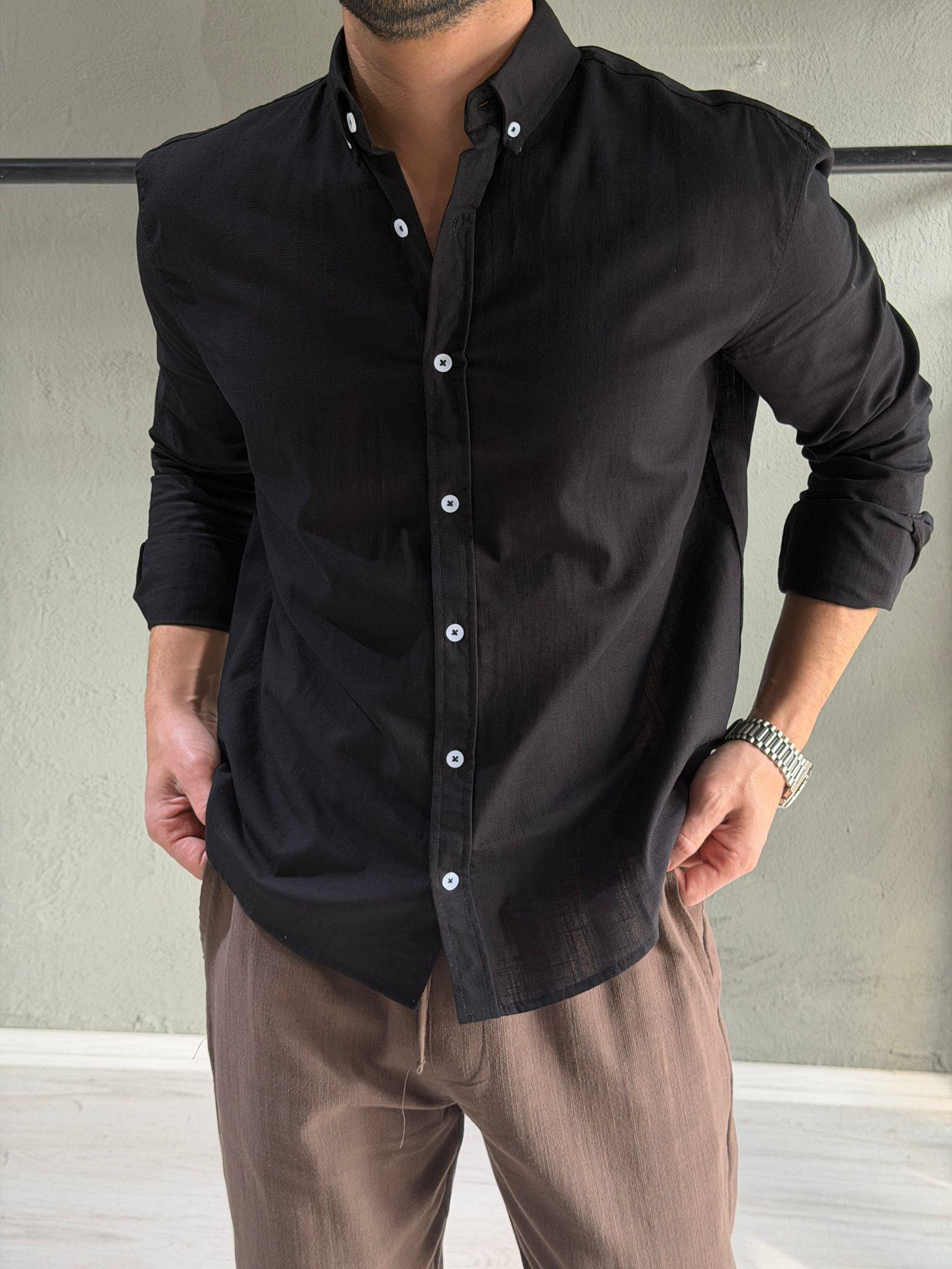 pamuk keten rahat gömlek